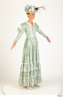  Photos Woman in Historical Dress 4 19th Century Green Dress a poses whole body 0008.jpg